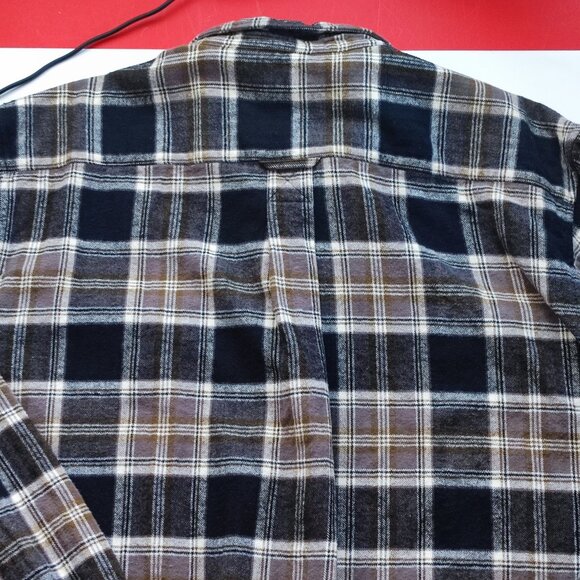 Red Head casual button down flannel shirt brown grey plaid men's size 2XLT - Picture 4 of 10